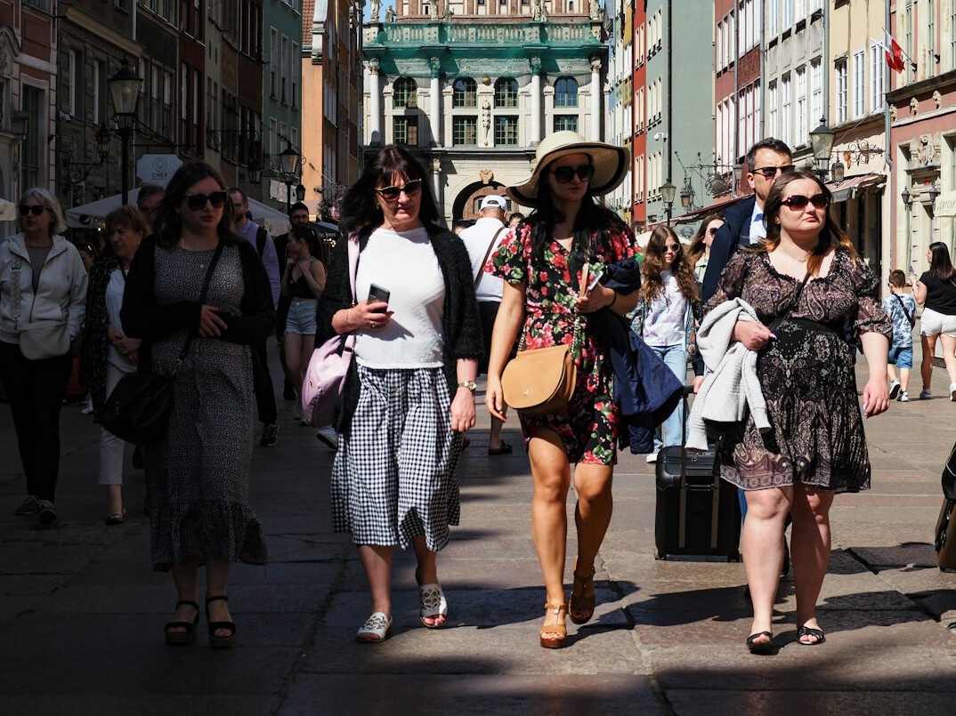 urban street scene with people