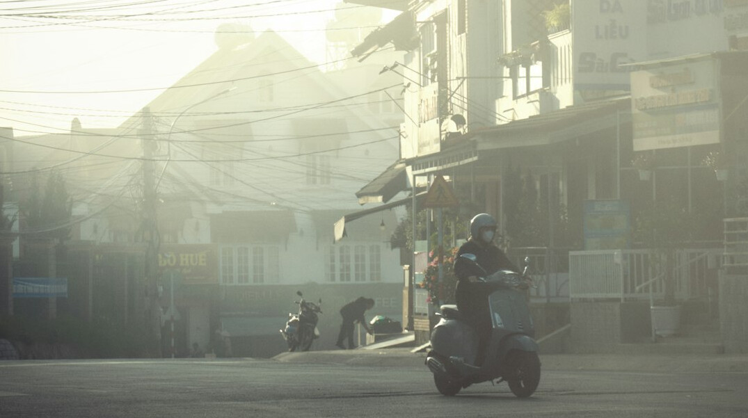urban street scene morning