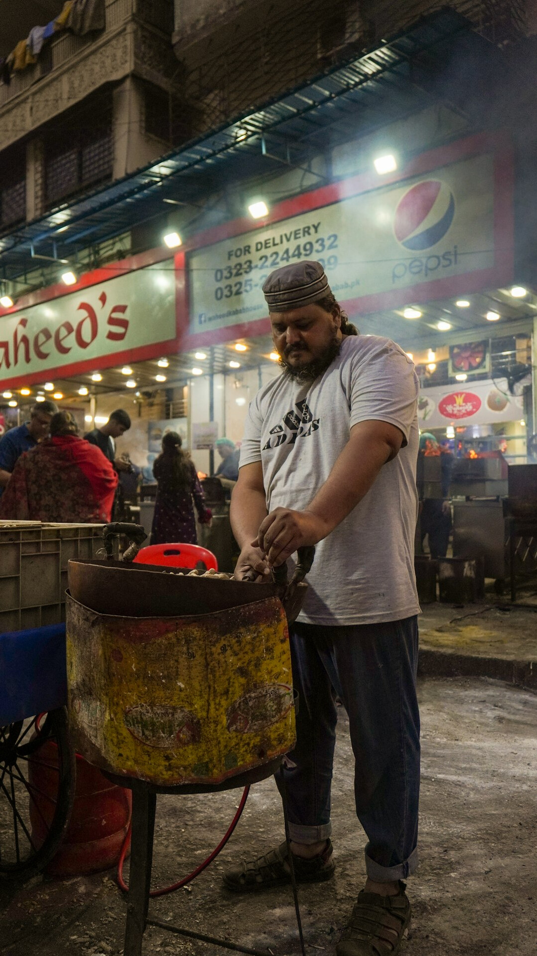 Portrait of a middle-aged Chilean street vendor