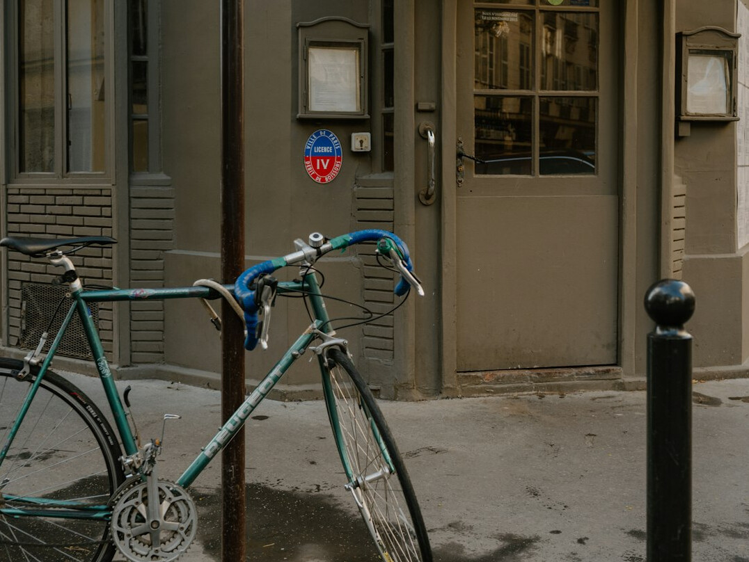 bicycle locked on city street